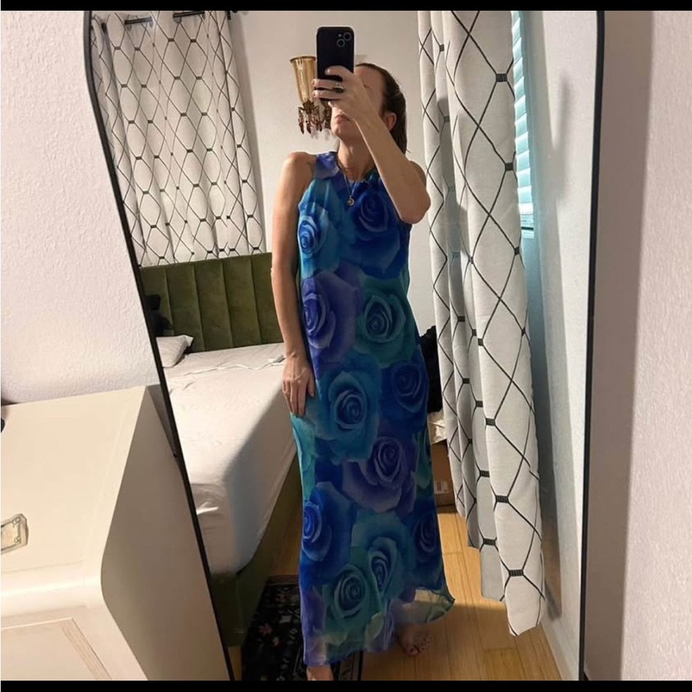 Blue Floral Maxi Dress